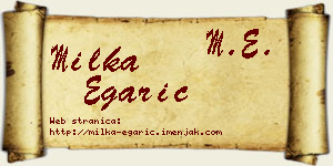 Milka Egarić vizit kartica